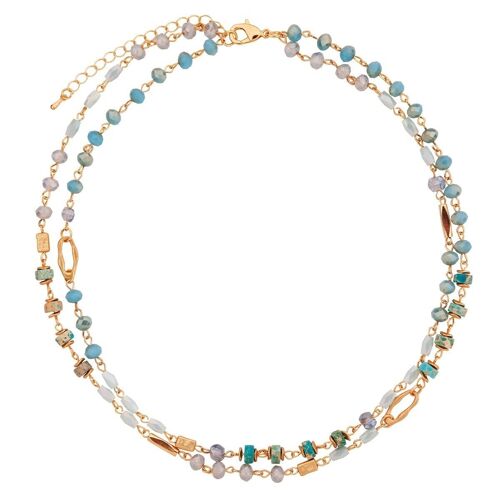 Venus Base Alloy Semi-Precious Stone Crystal Short Necklace DN2427F