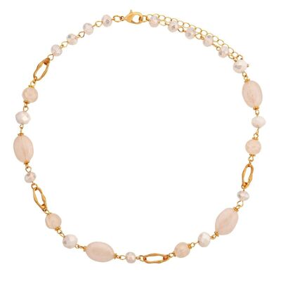 Collier court en cristal de pierre semi-précieuse en alliage de base Venus DN2428D