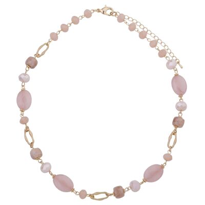 Collier court en cristal de pierre semi-précieuse en alliage de base Venus DN2428N