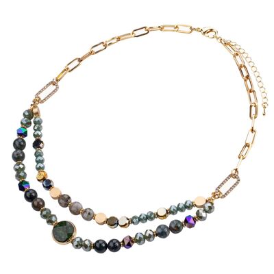 Venus Base Alloy Semi-Precious Stone Crystal Short Necklace DN2531C