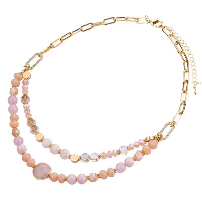 Venus Base Alloy Semi-Precious Stone Crystal Short Necklace DN2531D