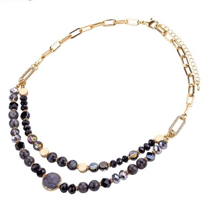 Venus Base Alloy Semi-Precious Stone Crystal Short Necklace DN2531H