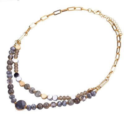 Venus Base Alloy Semi-Precious Stone Crystal Short Necklace DN2531M