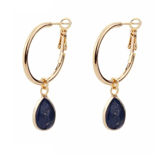 Venus Semi-Precious Stone Crystal Leaver Earrings DE1051A