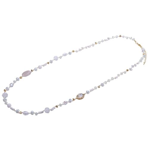 Venus Semi-Precious Stone Crystal Long Necklace DN2425E