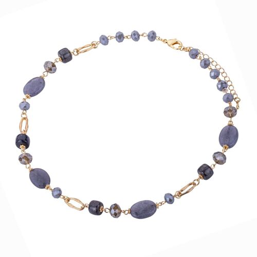 Venus Semi-Precious Stone Crystal Short Necklace DN2428B