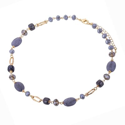 Venus Semi-Precious Stone Crystal Short Necklace DN2428B