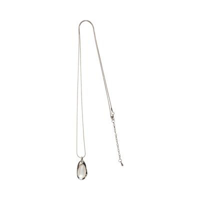 Zaha Rhodium Silver and Matt Silver Pendant Necklace DN1634A