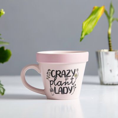 Crazy Plant Lady' Plant-a-holic Blumentopf-Tasse