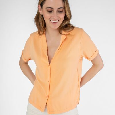 Blusa camicia realizzata in viscosa EcoVero™ albicocca