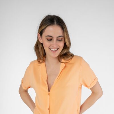 Shirt blouse made of viscose EcoVero™ apricot