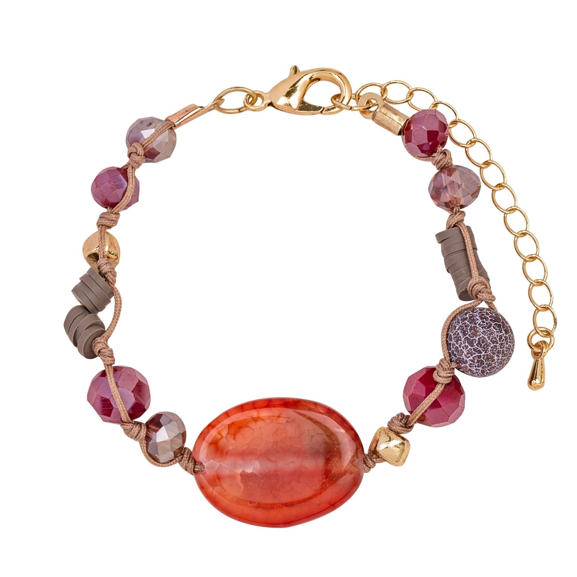 Braccialetto con chiusura in cristallo con pietre semipreziose in lega di base Venus DB1895M