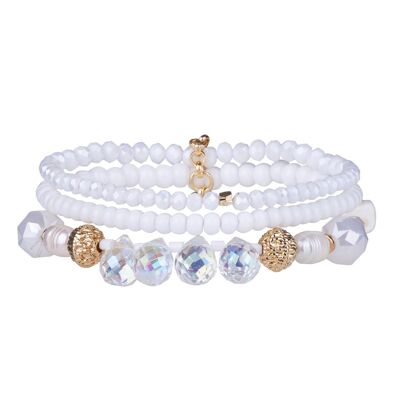 Pulsera elástica de cristal de piedra semipreciosa de aleación con base de Venus DB1992C