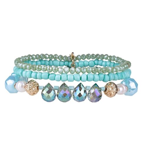 Venus Base Alloy Semi-Precious Stone Crystal Elasticated Bracelet DB1992E