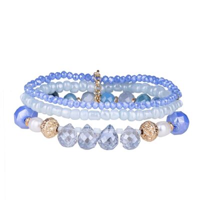 Pulsera elástica de cristal de piedra semipreciosa de aleación con base de Venus DB1992M