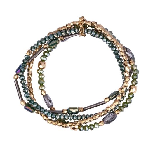 Venus Base Alloy Semi-Precious Stone Crystal Elasticated Bracelet DB2034C