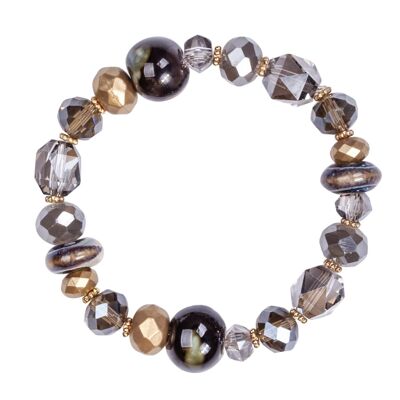 Pulsera elástica de cristal de piedra semipreciosa de aleación con base de Venus DB2038M