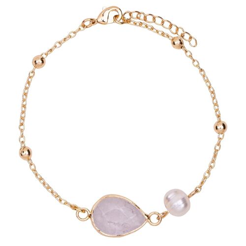 Venus Base Alloy Semi-Precious Stone Fresh Water Pearls Clasp Bracelet DB1996C