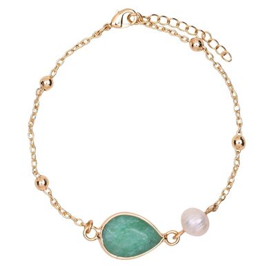 Pulsera con cierre de perlas de agua dulce de piedra semipreciosa de aleación con base de Venus DB1996E