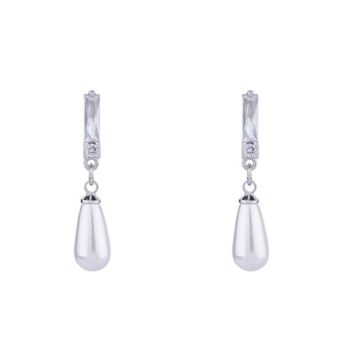 Audrey Base Alloy Faux Pearls Crystal Post Earrings DE0554R