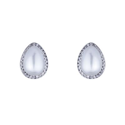 Audrey Faux Pearls Crystal Clip On Pendientes DE0377R