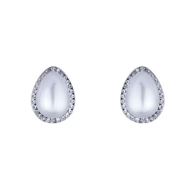 Audrey Faux Pearls Crystal Clip On Earrings DE0377R