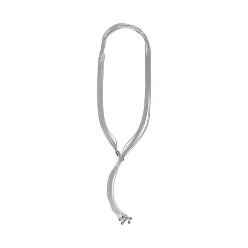 Donna Rhodium Silver Lariat Tassel Necklace DN1585S