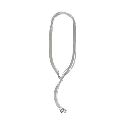 Donna Rhodium Silber Lariat Quaste Halskette DN1585S