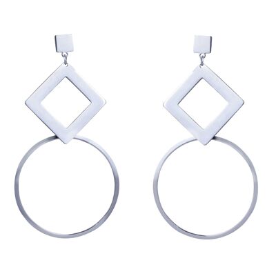 Geo Stainless Steel Post Earrings DE0843S