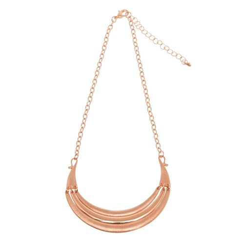 Kahina Matt Rose Gold and Rose Gold Contemporary Short Necklace DN0956A