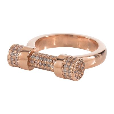 Kylie Base Alloy cubic zirconia Gold Plated Fixed Sizing Ring DR0331C