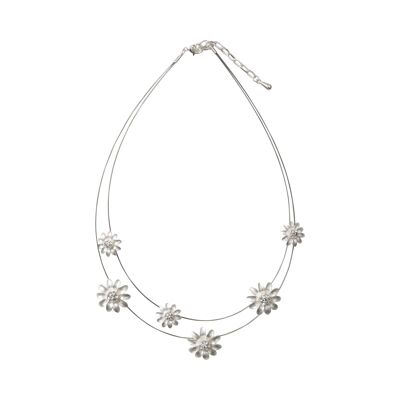 Monet Silber und Kristall handbemalte florale Verschluss-Halskette DN1810S