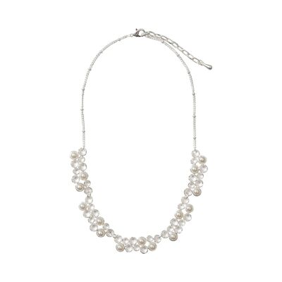 Collar con broche pintado a mano de perlas de imitación de plata Monet DN1814S