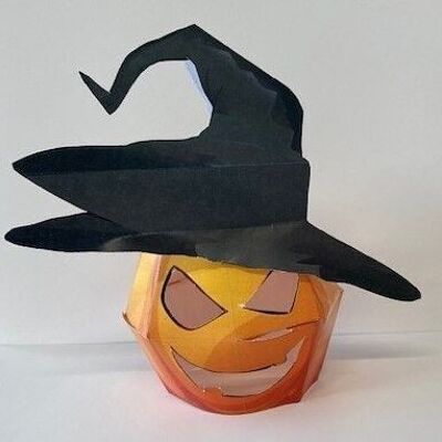 Maschera artigianale con carta di zucca 3D Crea il tuo kit artigianale di Halloween
