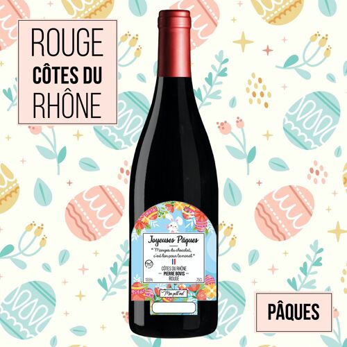 Vin cadeau "Paques" Edition Art déco  - AOC Côtes du Rhône ROUGE 75cl