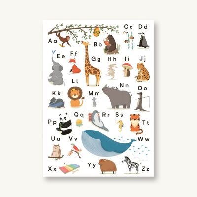 Cartolina ABC alfabeto animale