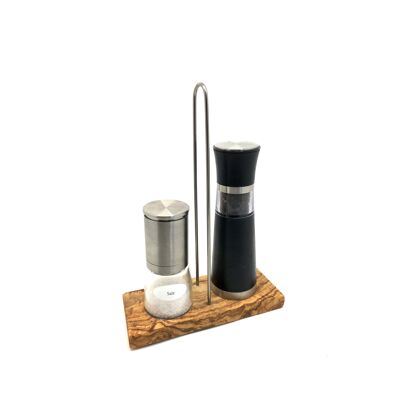 Mill coaster DUO incl. carrying handle for salt and pepper mills