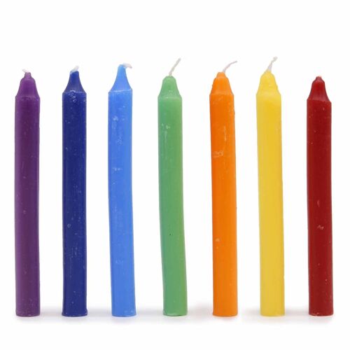 SCand-08 - Set of 7 Spell Candles - 7 Chakras - Sold in 3x unit/s per outer