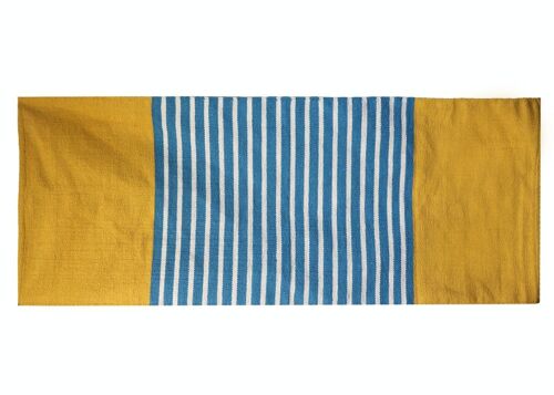 ICR-05 - Indian Cotton Rug - 70x170cm - Yellow/ Blue - Sold in 1x unit/s per outer