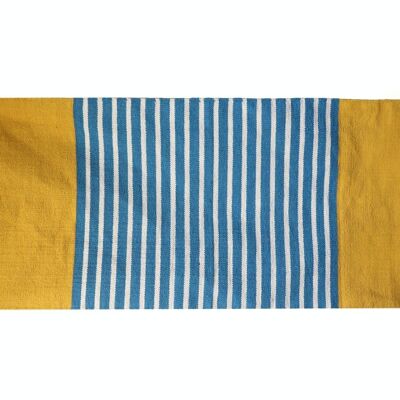 ICR-05 - Indian Cotton Rug - 70x170cm - Yellow/ Blue - Sold in 1x unit/s per outer