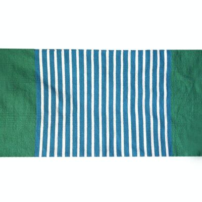 ICR-06 - Indian Cotton Rug - 70x170cm - Blue/ Green - Sold in 1x unit/s per outer