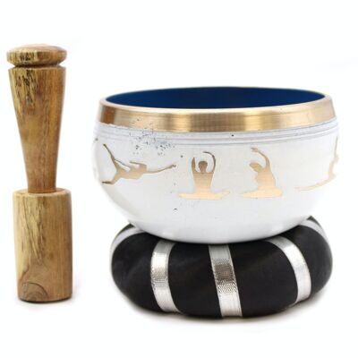 TIB-88 - Yoga Moves Singing Bowl Set- White/Blue 10.7cm - Sold in 1x unit/s per outer