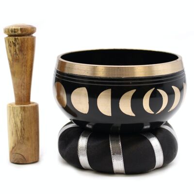 TIB-89 - Moon Phase Singing Bowl Set- Black 10.7cm - Sold in 1x unit/s per outer