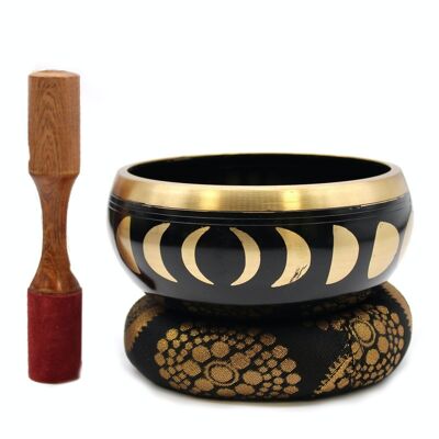 TIB-94 - Lrg Moon Phase Singing Bowl Set- Black 14cm - Sold in 1x unit/s per outer
