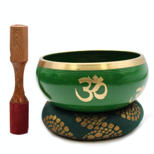 TIB-95 - Lrg Tree of Life Singing Bowl Set- Green 14cm - Sold in 1x unit/s per outer