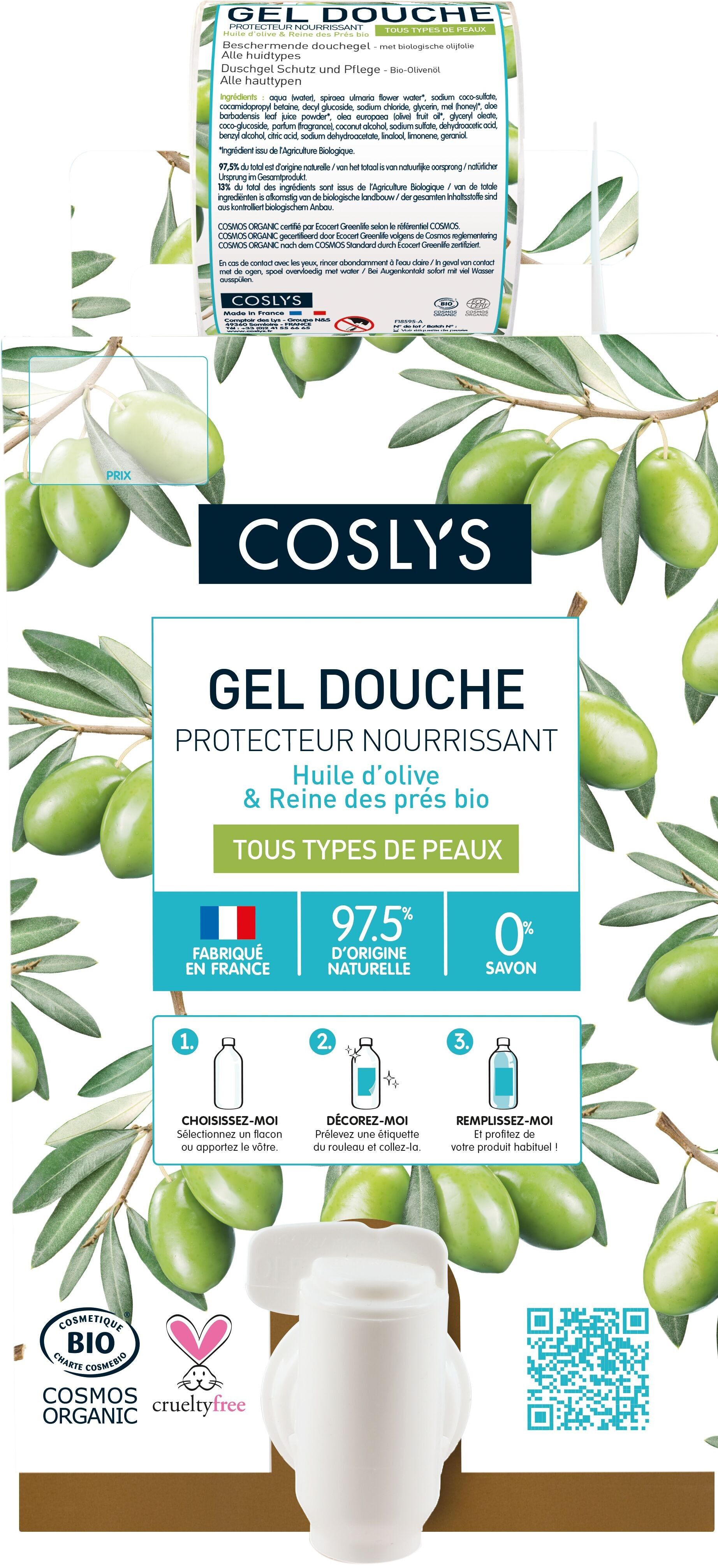 COSLYS - Schützendes Duschgel Olive-Wiesensüß