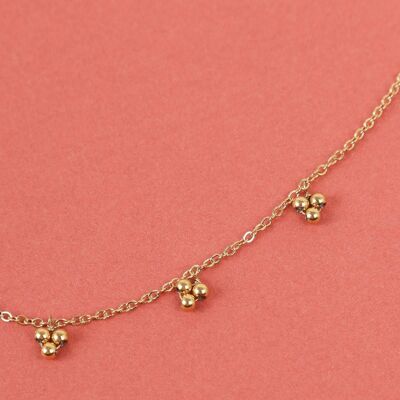 Golden necklace with 5 mini pendants