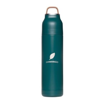 Double-walled stainless steel green thermos