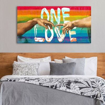 Peinture pop, sur toile : Eric Chestier, One Love