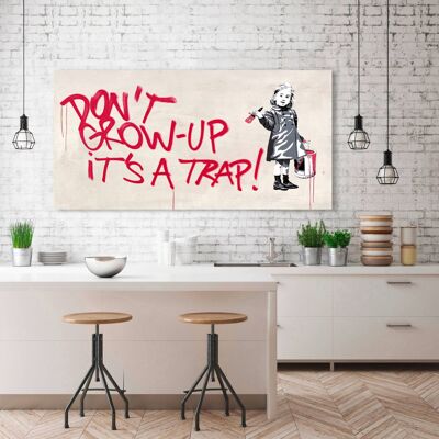 Street Art painting, print on canvas: Masterfunk Collective, Don't grow up (graffiti)